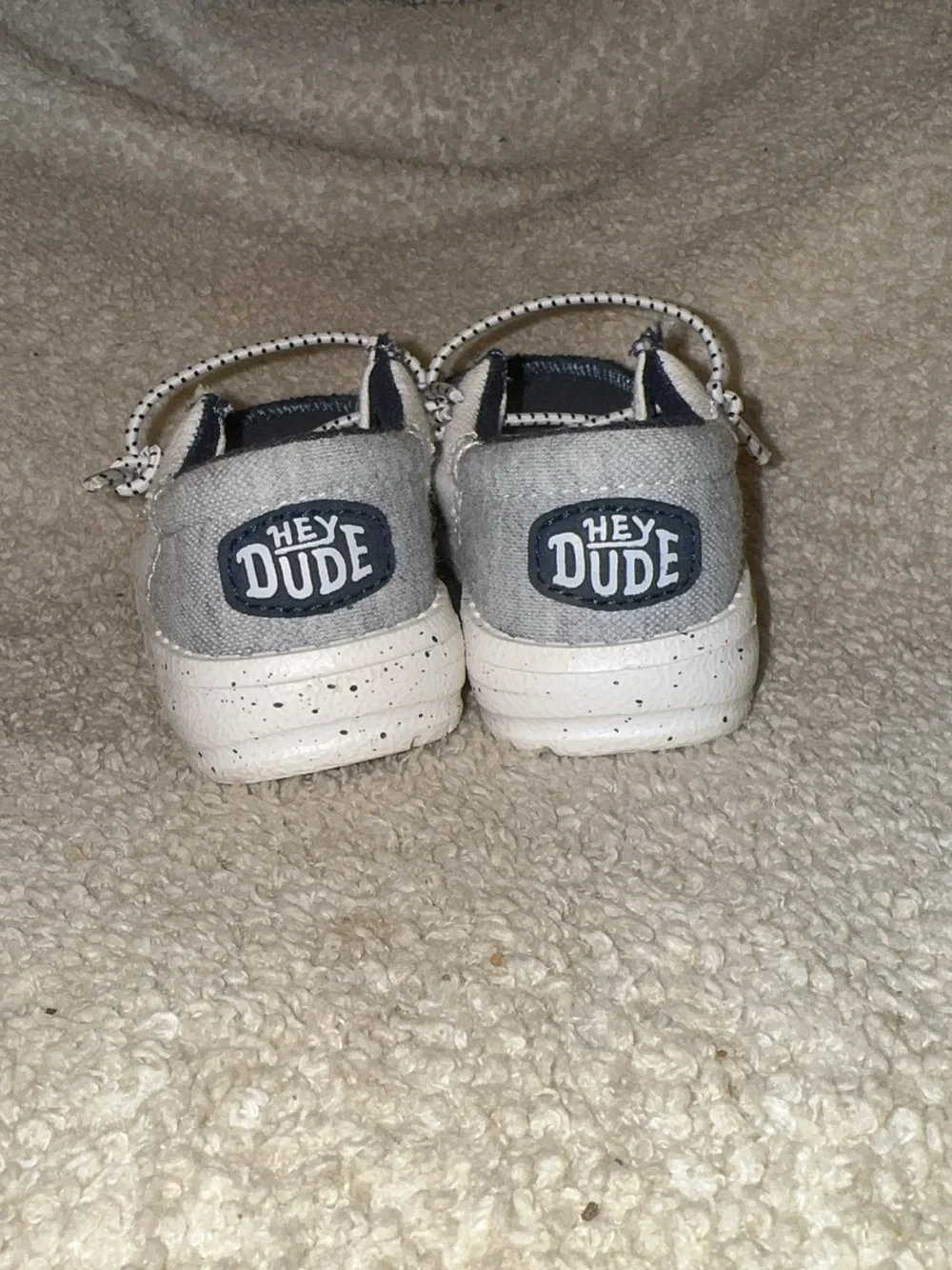 Hey Dude Kids Navy and White Slip-On Canvas Boat Shoes